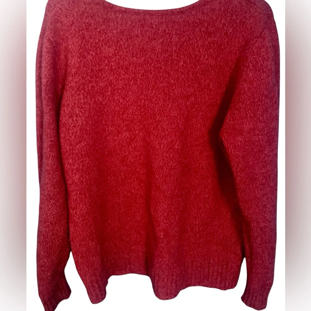 Daniel Bishop Coral Red 100% Cashmere V-Neck Sweater Size 3X - Picture 2 of 6